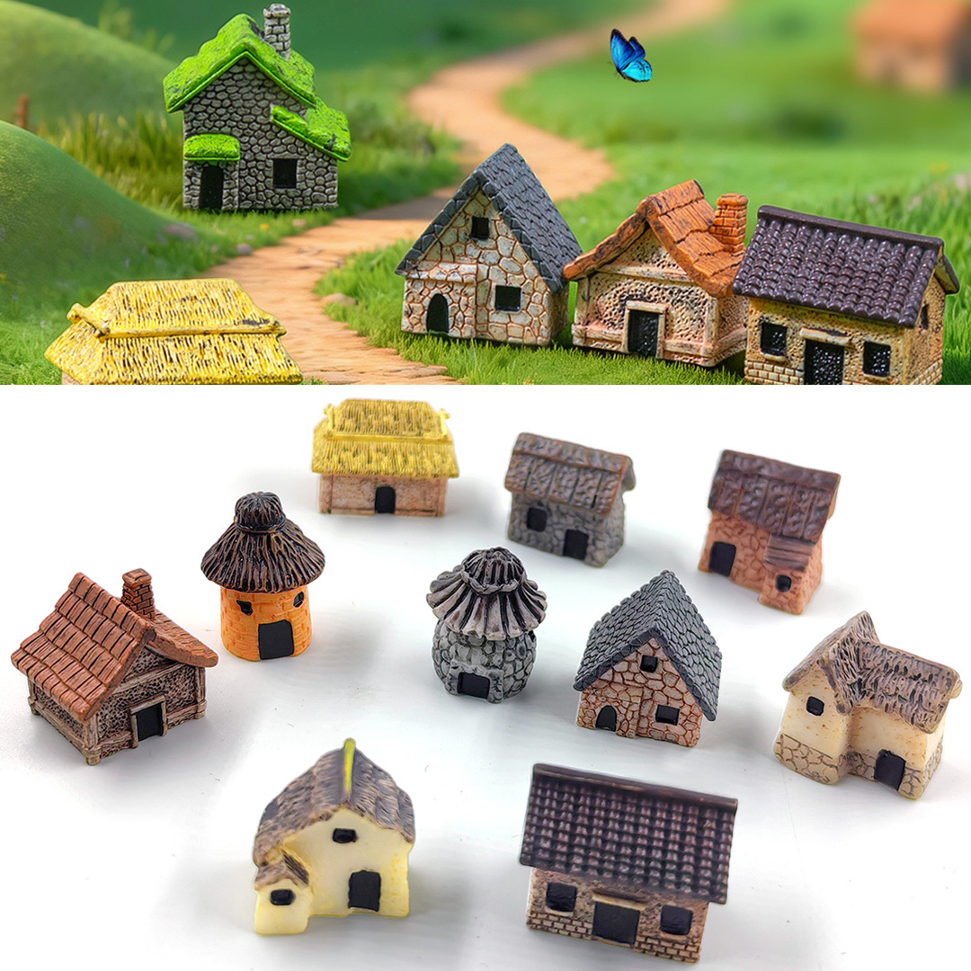 Tech House Accessories - 10Pcs New Small House Building Statue