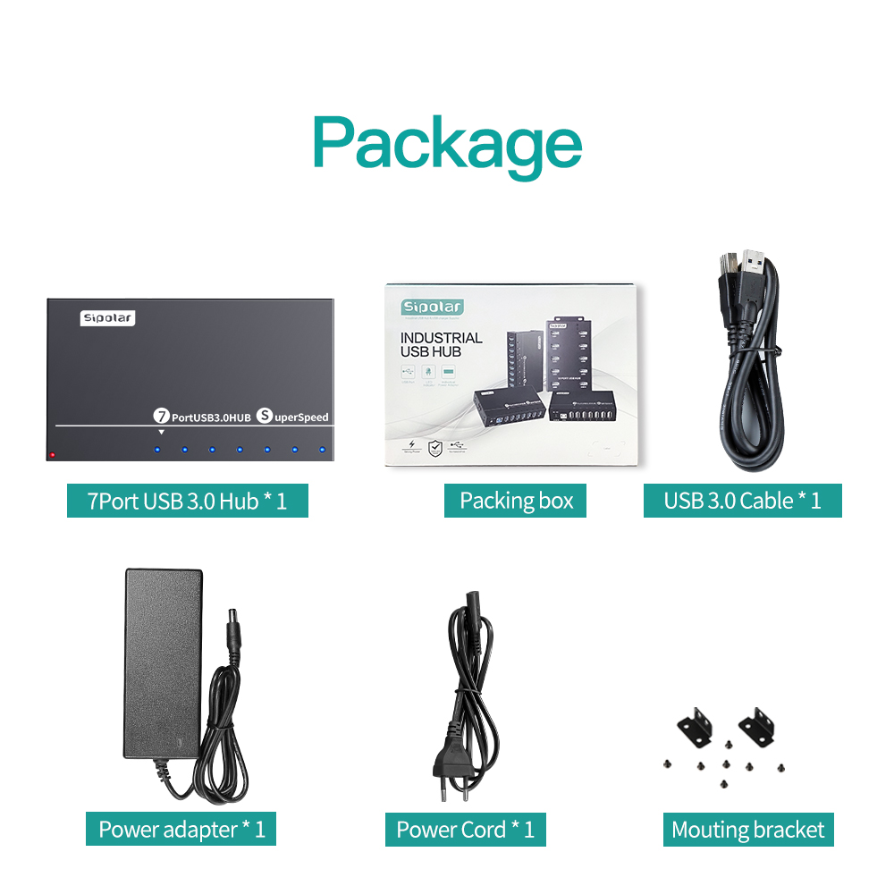A173 7 Ports USB3.0 Metal Indu - đánh giá và giá Usb Hub 7 Port