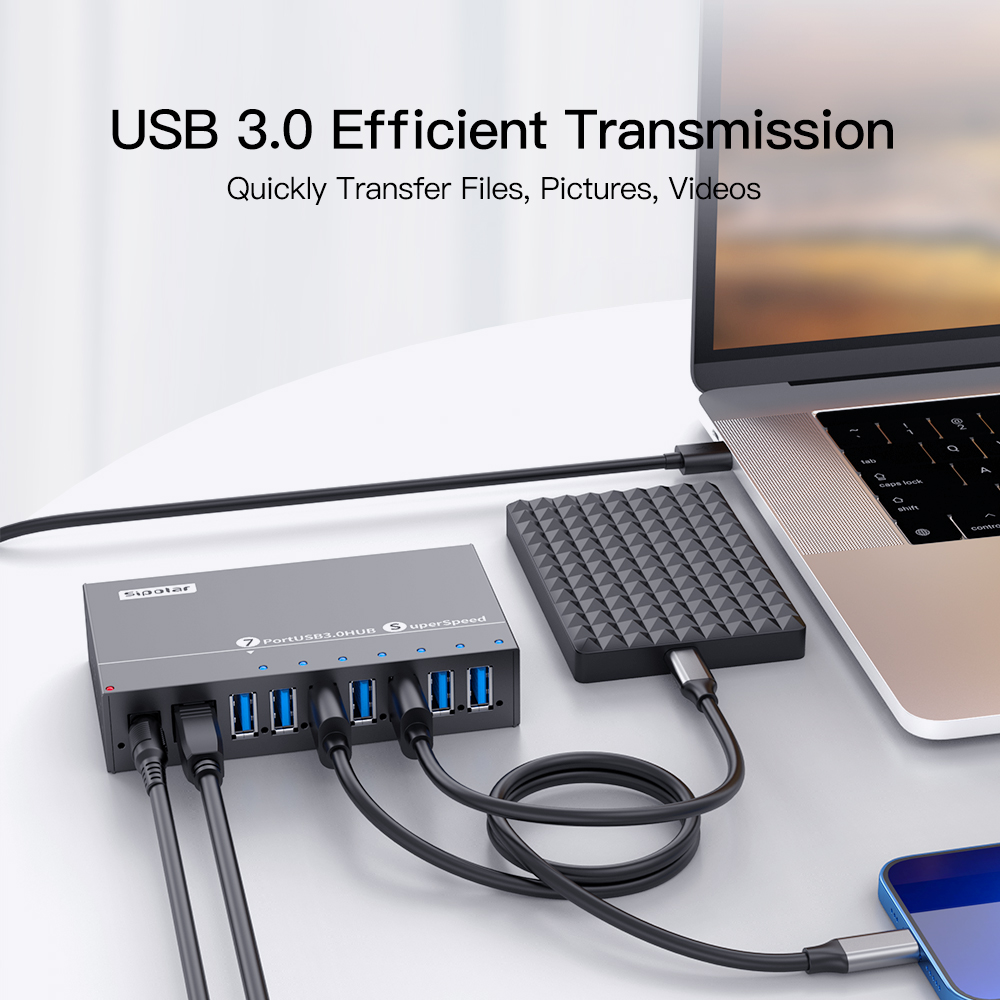 A173 7 Ports USB3.0 Metal Indu - đánh giá và giá Usb Hub 7 Port