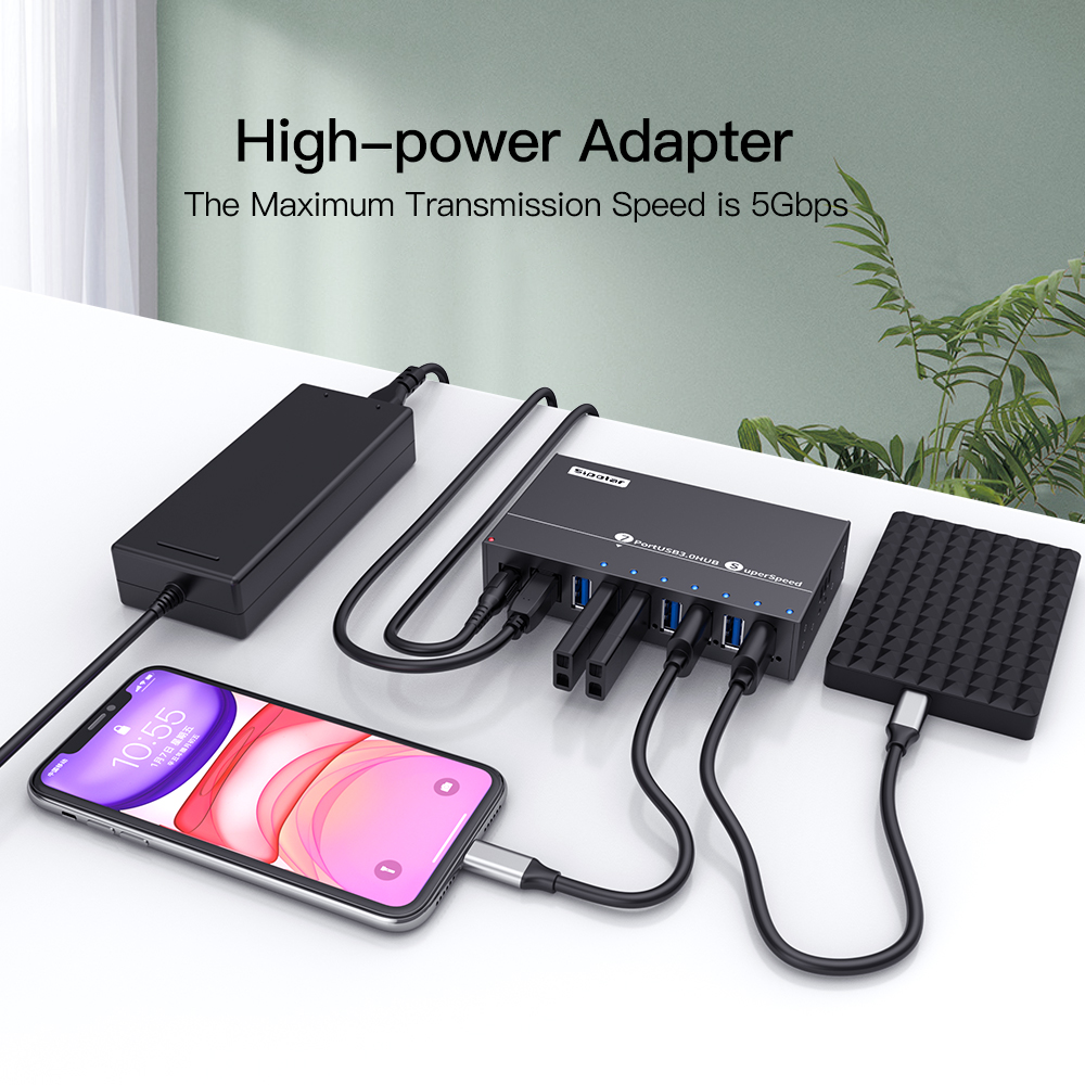 A173 7 Ports USB3.0 Metal Indu - đánh giá và giá Usb Hub 7 Port